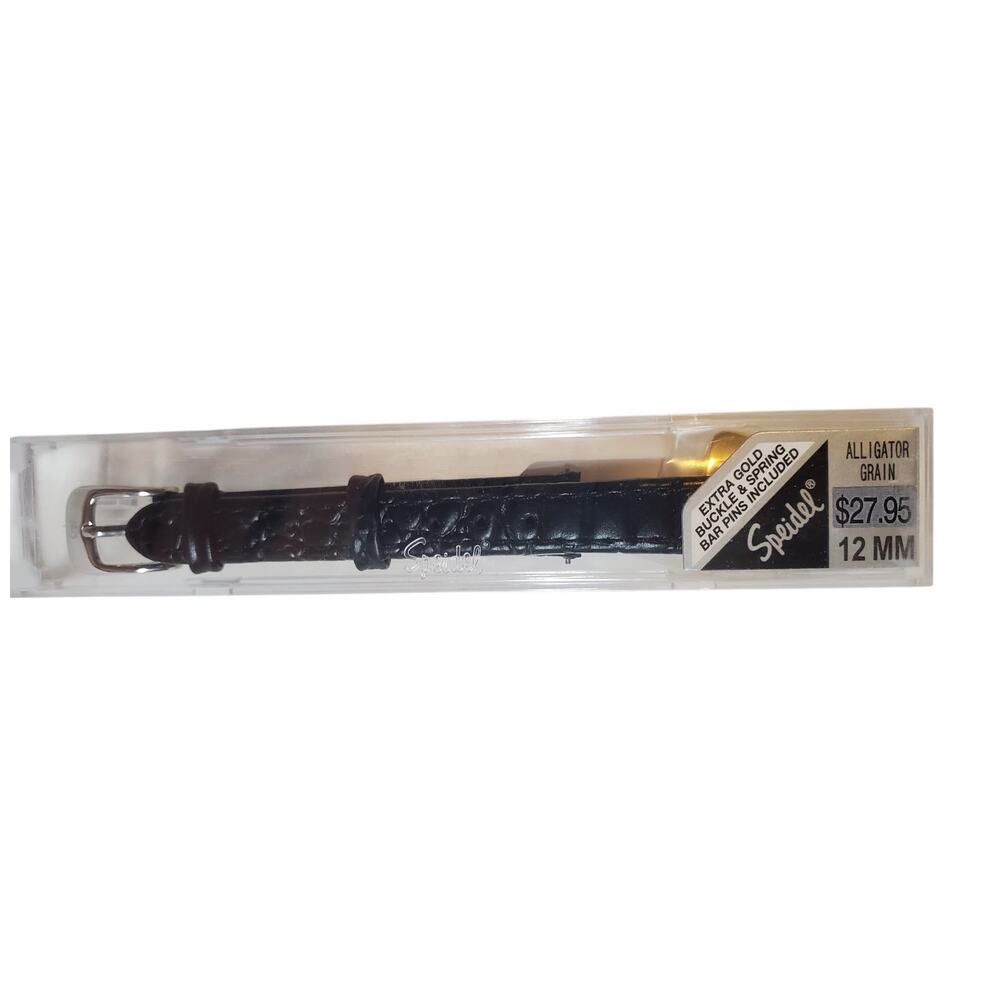 Speidel Watch Band - Alligator Grain Leather - BLK 12mm 447-420